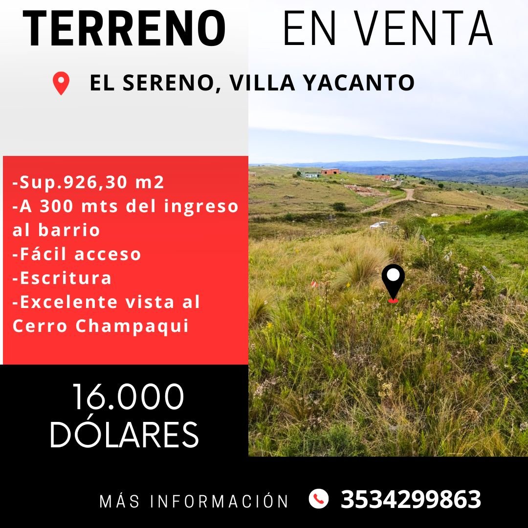 Lote Villa Yacanto de Calamuchita 